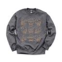 XXL Dark Gray Heather Skull Pattern, Human Anatomy, Spooky Halloween, Gothic Aesthetic Sweatshirt