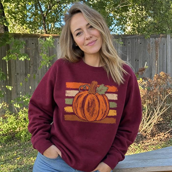 Brushstroke Pumpkin, Rustic Fall, Painterly Autumn, Harvest Season Vibes Sweatshirt