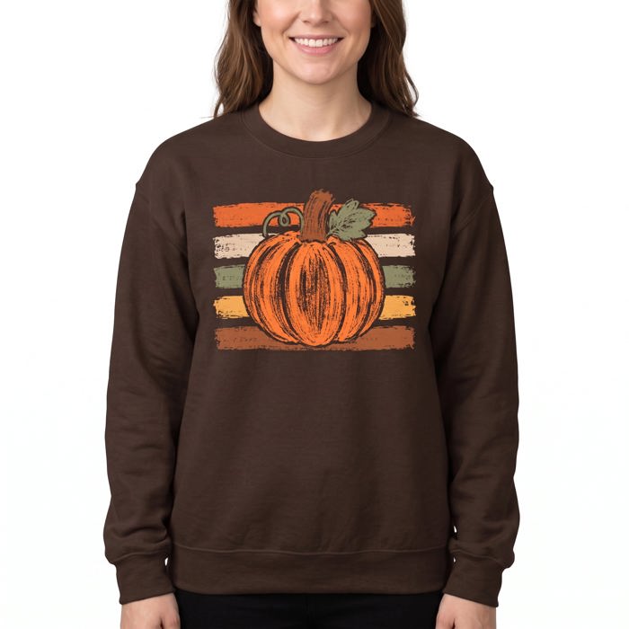 Brushstroke Pumpkin, Rustic Fall, Painterly Autumn, Harvest Season Vibes Sweatshirt
