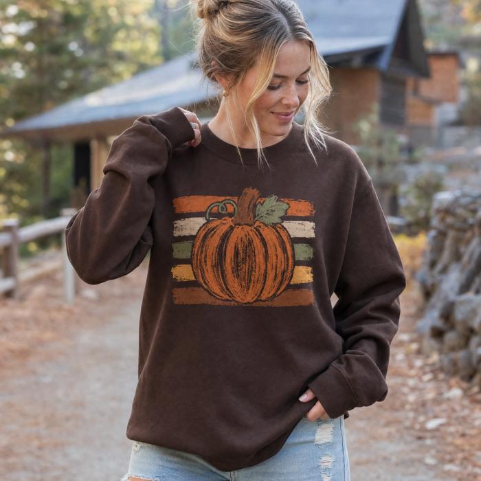 Brushstroke Pumpkin, Rustic Fall, Painterly Autumn, Harvest Season Vibes Sweatshirt