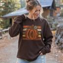  Brushstroke Pumpkin, Rustic Fall, Painterly Autumn, Harvest Season Vibes Sweatshirt