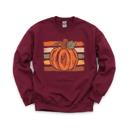 XXL Maroon Brushstroke Pumpkin, Rustic Fall, Painterly Autumn, Harvest Season Vibes Sweatshirt