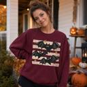  Distressed Bats, Spooky Stars, Halloween Aesthetic, Vintage Grunge Sweatshirt