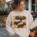  Distressed Bats, Spooky Stars, Halloween Aesthetic, Vintage Grunge Sweatshirt