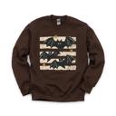 XXXL Dark Chocolate Distressed Bats, Spooky Stars, Halloween Aesthetic, Vintage Grunge Sweatshirt