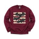 XXL Maroon Distressed Bats, Spooky Stars, Halloween Aesthetic, Vintage Grunge Sweatshirt