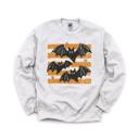 XXL Ash Light Gray Distressed Bats, Spooky Stars, Halloween Aesthetic, Vintage Grunge Sweatshirt