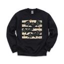 Medium Black Distressed Bats, Spooky Stars, Halloween Aesthetic, Vintage Grunge Sweatshirt