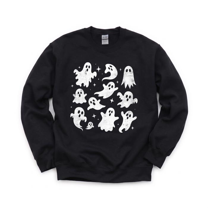 Vintage Ghosts Halloween Sweatshirt, Cute Retro Spooky Season