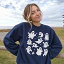  Vintage Ghosts Halloween Sweatshirt, Cute Retro Spooky Season