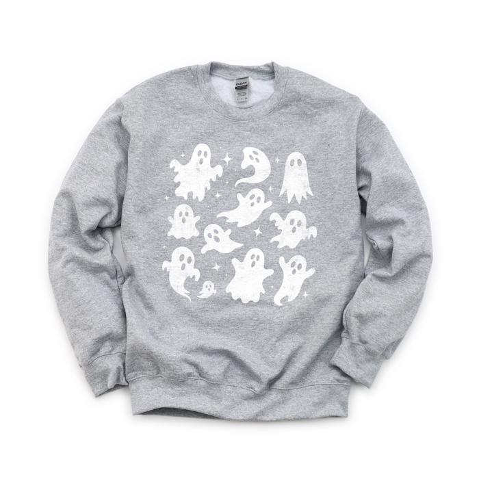 Vintage Ghosts Halloween Sweatshirt, Cute Retro Spooky Season