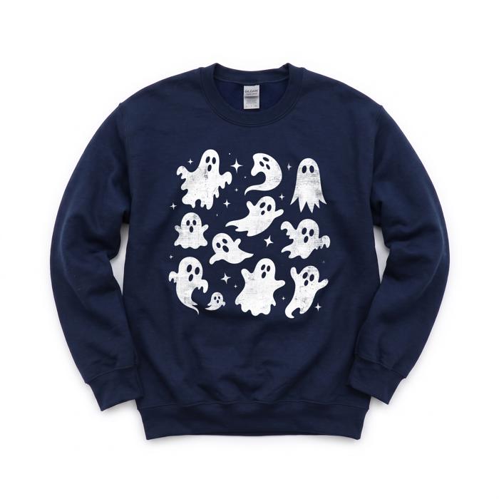 Vintage Ghosts Halloween Sweatshirt, Cute Retro Spooky Season