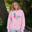 Patchwork Duck, Colorful Animal, Playful Watercolor, Vibrant Aesthetic Sweatshirt