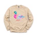 Small Sand Patchwork Duck, Colorful Animal, Playful Watercolor, Vibrant Aesthetic Sweatshirt
