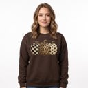  Patterned Pumpkins, Leopard Polka Dot Checkerboard, Fall Halloween Decor Sweatshirt