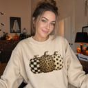  Patterned Pumpkins, Leopard Polka Dot Checkerboard, Fall Halloween Decor Sweatshirt