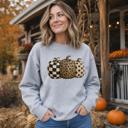  Patterned Pumpkins, Leopard Polka Dot Checkerboard, Fall Halloween Decor Sweatshirt