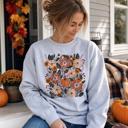  Pumpkin Patch Blooms, Autumn Floral, Harvest Season, Cozy Fall Vibes Sweatshirt
