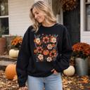  Pumpkin Patch Blooms, Autumn Floral, Harvest Season, Cozy Fall Vibes Sweatshirt
