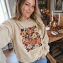  Pumpkin Patch Blooms, Autumn Floral, Harvest Season, Cozy Fall Vibes Sweatshirt