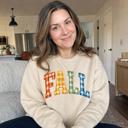  Gingham Fall Letters, Textured Plaid, Autumn Season, Rustic Farmhouse Vibe Sweatshirt