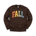 XL Dark Chocolate Gingham Fall Letters, Textured Plaid, Autumn Season, Rustic Farmhouse Vibe Sweatshirt