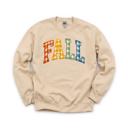 XXXL Sand Gingham Fall Letters, Textured Plaid, Autumn Season, Rustic Farmhouse Vibe Sweatshirt
