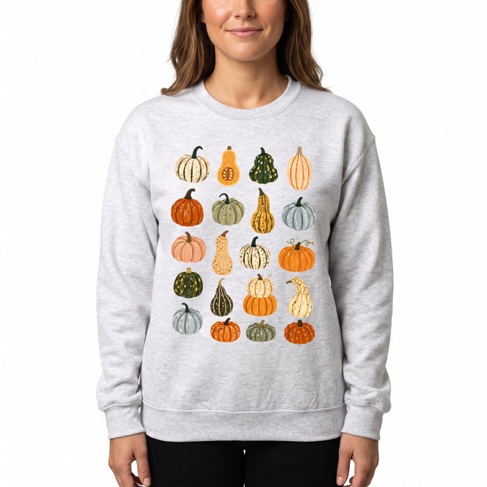 Colorful Pumpkins, Fall Harvest, Autumn Season Sweatshirt