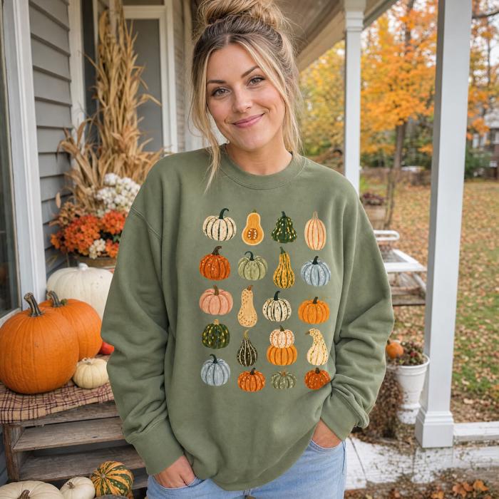 Colorful Pumpkins, Fall Harvest, Autumn Season Sweatshirt
