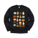 XXXL Black Colorful Pumpkins, Fall Harvest, Autumn Season Sweatshirt
