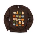 XL Dark Chocolate Colorful Pumpkins, Fall Harvest, Autumn Season Sweatshirt