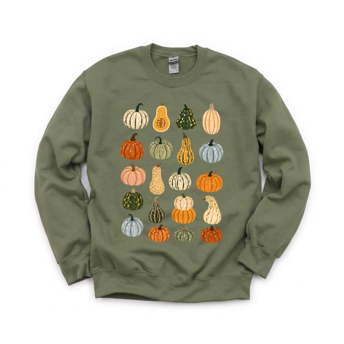 Colorful Pumpkins, Fall Harvest, Autumn Season Sweatshirt