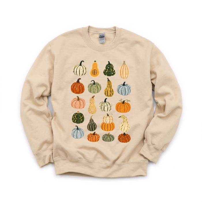 Colorful Pumpkins, Fall Harvest, Autumn Season Sweatshirt