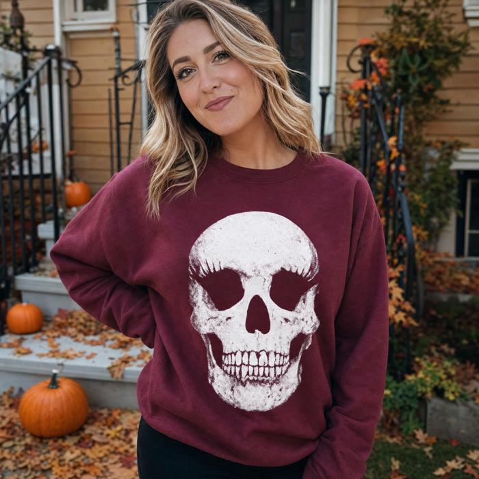 Vintage Skull, Spooky Halloween, Vintage Macabre Sweatshirt
