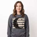  Vintage Crescent Moon, Sleeping Face, Vintage Stars, Halloween Sweatshirt