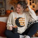  Vintage Crescent Moon, Sleeping Face, Vintage Stars, Halloween Sweatshirt