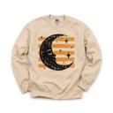 XXXL Sand Vintage Crescent Moon, Sleeping Face, Vintage Stars, Halloween Sweatshirt