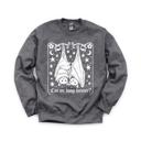 Large Dark Gray Heather Can We Hang Forever, Cute Hanging Bats, Stars Moons, Romantic Gothic Text Sweatshirt