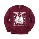 Medium Maroon Can We Hang Forever, Cute Hanging Bats, Stars Moons, Romantic Gothic Text Sweatshirt
