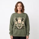 Western, Cow Skull, Flowers, Country, Cowboy Sweatshirt