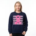  Pink Out, Pink Ribbon, Vintage Stripes, October Breast Cancer Awareness Sweatshirt