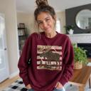  Moose, Striped, Forest Trees, Mountains, Vintage Nature Sweatshirt
