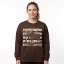  Moose, Striped, Forest Trees, Mountains, Vintage Nature Sweatshirt