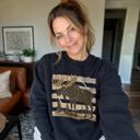  Moose, Striped, Forest Trees, Mountains, Vintage Nature Sweatshirt