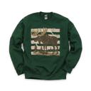  Moose, Striped, Forest Trees, Mountains, Vintage Nature Sweatshirt