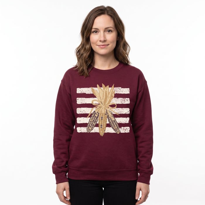 Colorful Corn Bundle, Striped, Rustic Fall Harvest, Thanksgiving Decor Sweatshirt