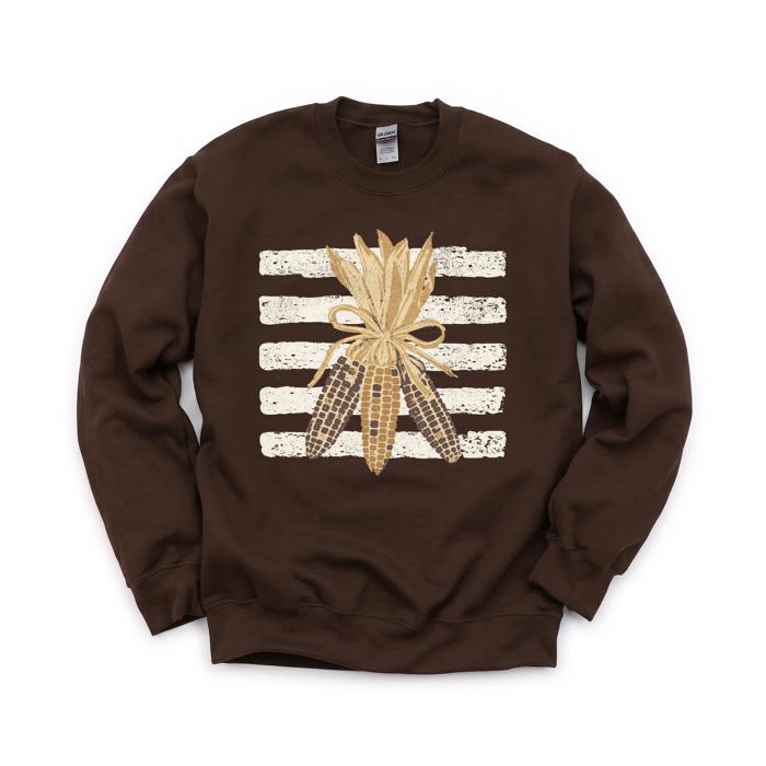 Colorful Corn Bundle, Striped, Rustic Fall Harvest, Thanksgiving Decor Sweatshirt