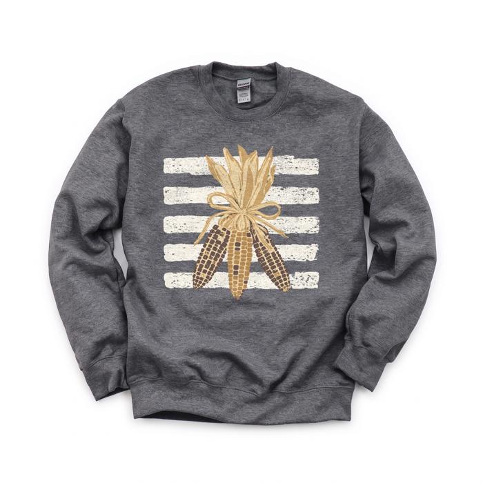 Colorful Corn Bundle, Striped, Rustic Fall Harvest, Thanksgiving Decor Sweatshirt
