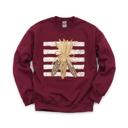 XXXL Maroon Colorful Corn Bundle, Striped, Rustic Fall Harvest, Thanksgiving Decor Sweatshirt