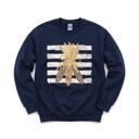 XXXL Navy Colorful Corn Bundle, Striped, Rustic Fall Harvest, Thanksgiving Decor Sweatshirt
